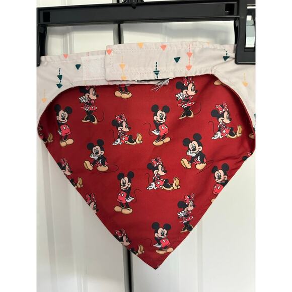 Disney Mickey & Minnie Mouse "Sweet As Can Be" Reversible Dog & Cat Bandana M/L - Picture 3 of 4